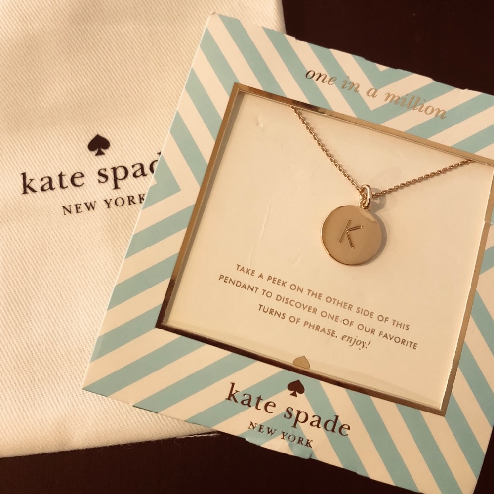 Kate Spade 12k Gold-Plated K Initial Necklace NWT